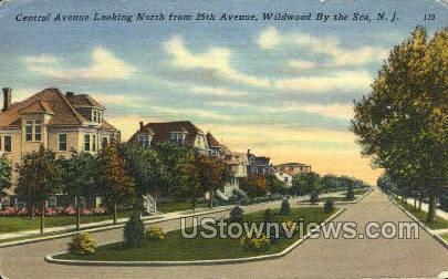 Central Avenue - Wildwood-by-the Sea, New Jersey NJ Postcard