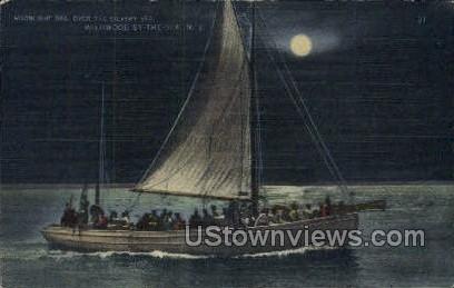Moonlight Sail - Wildwood-by-the Sea, New Jersey NJ Postcard