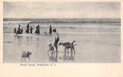 Beach Sene Wildwood, New Jersey Postcard