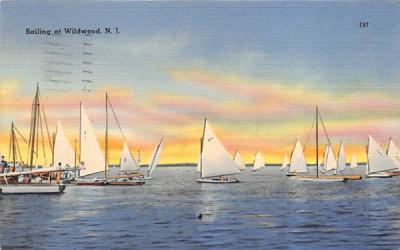 Sailing at Wildwood New Jersey Postcard