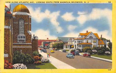 View Along Atlantic Ave. Wildwood, New Jersey Postcard
