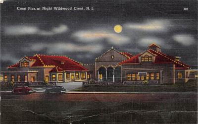Crest Pier at Night Wildwood Crest, New Jersey Postcard