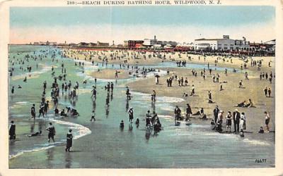 Beach During Bathing Hour Wildwood, New Jersey Postcard