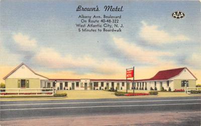 Brown's Motel West Atlantic City, New Jersey Postcard