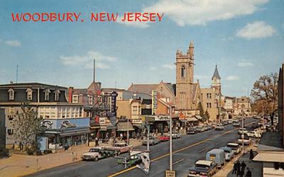 View of Broad Street Woodbury, New Jersey Postcard