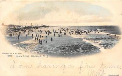 Beach Scene Wildwood, New Jersey Postcard