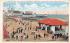 Boardwalk and Beach,  Funchase Pier Wildwood, New Jersey Postcard