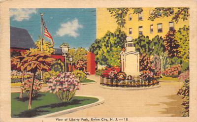 View of Liberty Park Union City, New Jersey Postcard