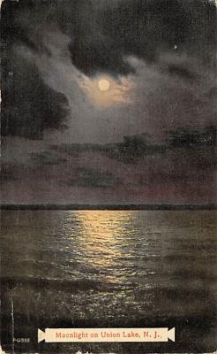 Moonlight on Union Lake, N. J., USA New Jersey Postcard