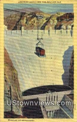 Downstream Face - Hoover (Boulder) Dam, Nevada NV Postcard