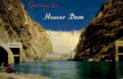 Greetings from - Hoover (Boulder) Dam, Nevada NV Postcard