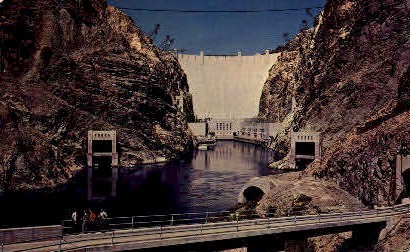 Below Hoover Dam - Hoover (Boulder) Dam, Nevada NV Postcard