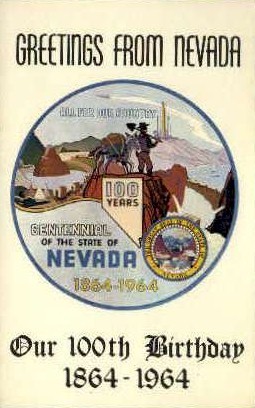 Centennial of State - Misc, Nevada NV Postcard