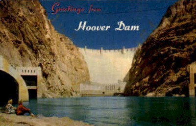 Greetings from HOOVER DAM - Hoover (Boulder) Dam, Nevada NV Postcard