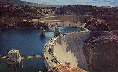 Mighty Hoover Dam - Hoover (Boulder) Dam, Nevada NV Postcard