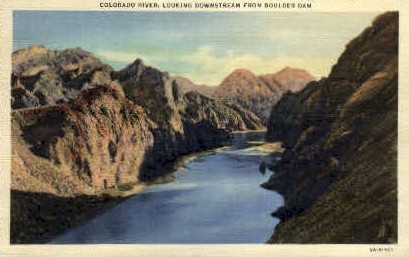 Colorado River - Hoover (Boulder) Dam, Nevada NV Postcard