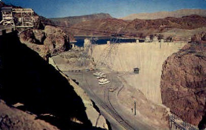 Boulder Dam Ar. And Nev. - Hoover (Boulder) Dam, Nevada NV Postcard