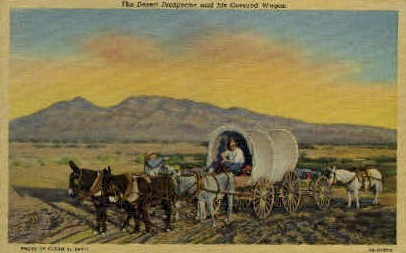 Desert Prospector and Wagon - Misc, Nevada NV Postcard