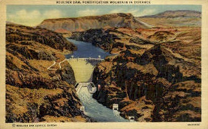 The Boulder Dam - Hoover (Boulder) Dam, Nevada NV Postcard