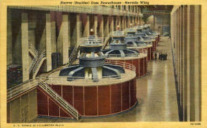 Hoover Dam Powerplant - Hoover (Boulder) Dam, Nevada NV Postcard