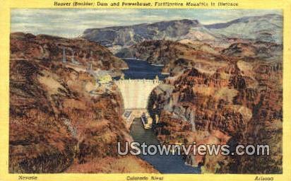 Powerhouse - Hoover (Boulder) Dam, Nevada NV Postcard