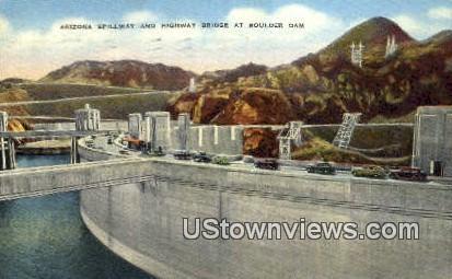 Arizona Spillway - Hoover (Boulder) Dam, Nevada NV Postcard