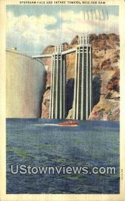 Upstream Face - Hoover (Boulder) Dam, Nevada NV Postcard
