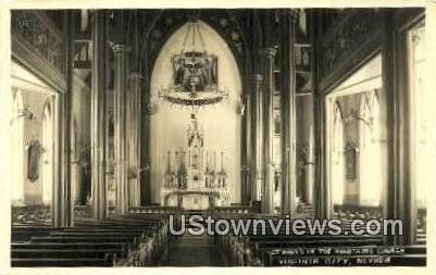 Real Photo - St Mary's in the Mountains Church - Virginia City, Nevada NV Postcard