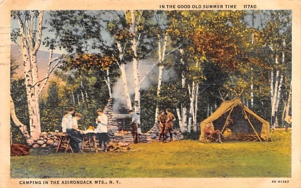 Camping Adirondack Mountains, New York Postcard