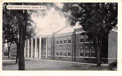 Andes Central School New York Postcard