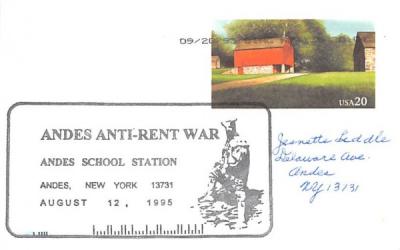 Andes Anti Rent War New York Postcard