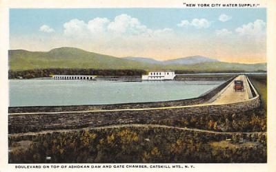 Boulevard on top of Ashokn Dam Misc Ashokan Dam, New York Postcard