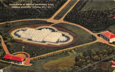 Air View of Aerator and Pumping Plant   Ashokan Reservoir, New York Postcard