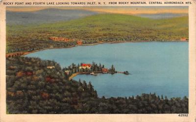 Rocky Point and Fourth Lake Adirondack Mountains, New York Postcard