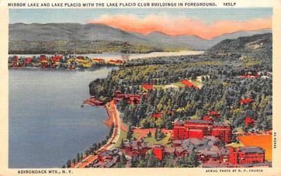 Mirror Lake in Lake Placid Adirondack Mountains, New York Postcard