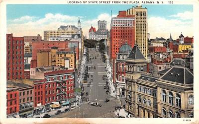 Looking up State Street from the Plaza Albany, New York Postcard