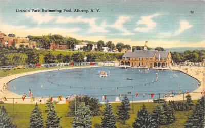 Lincoln Park Swimming Pool Albany, New York Postcard