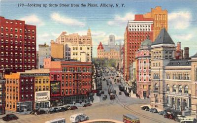 Looking up State Street Albany, New York Postcard