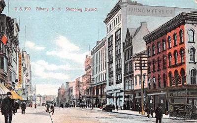Shopping District Albany, New York Postcard