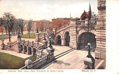 Exterior Staircase Albany, New York Postcard
