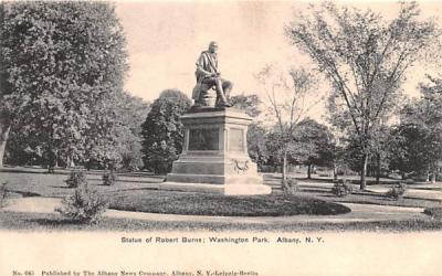 Statue of Robert Burns Albany, New York Postcard