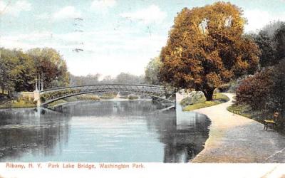 Park Lake Bridge Albany, New York Postcard