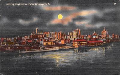 Albany Skyline New York Postcard
