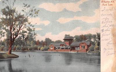 Park Lake Albany, New York Postcard