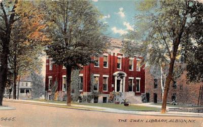 Swan Library Albion, New York Postcard