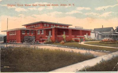 Original Black Water Bath House & Annex Alden, New York Postcard