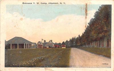Entrance YW Camp Altamont, New York Postcard