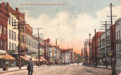East Main Street from Market Amsterdam, New York Postcard