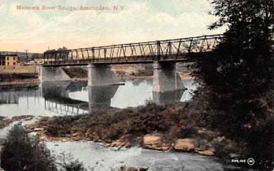 Mohawk River Bridge Amsterdam, New York Postcard
