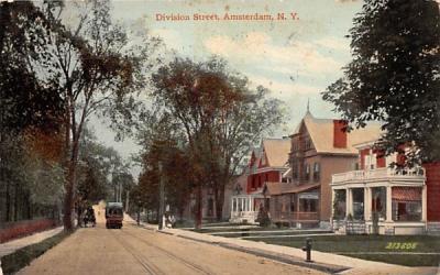 Division Street Amsterdam, New York Postcard